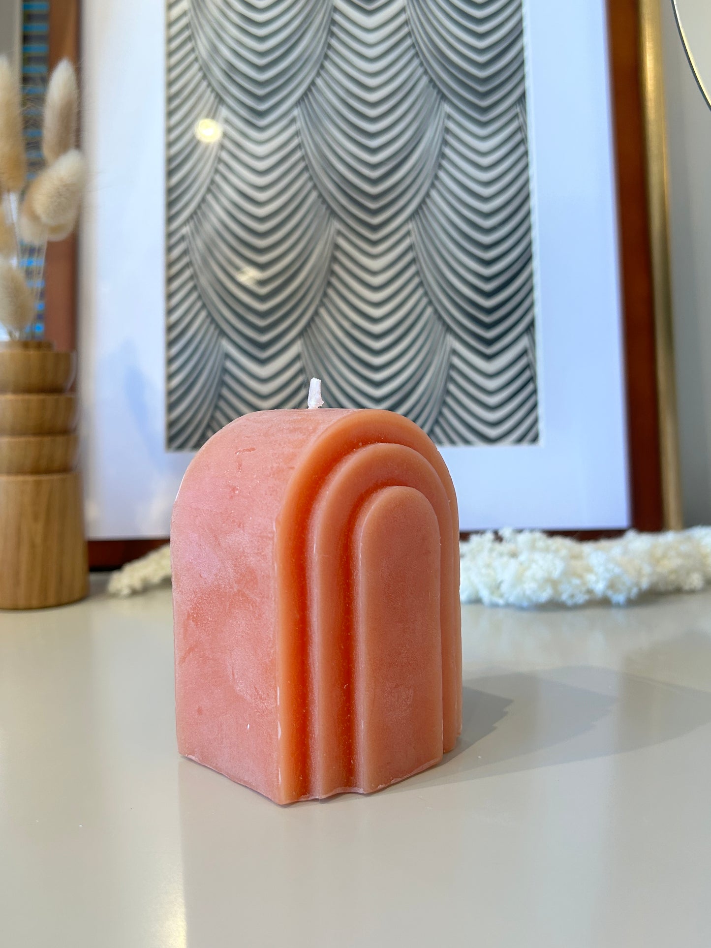 Geo Shaped Wax Candle - Amber