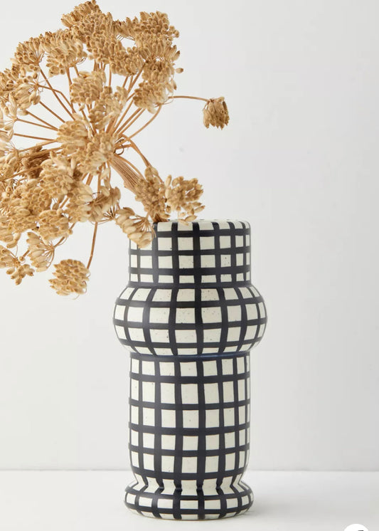 Black & White Motif Ceramic Vase