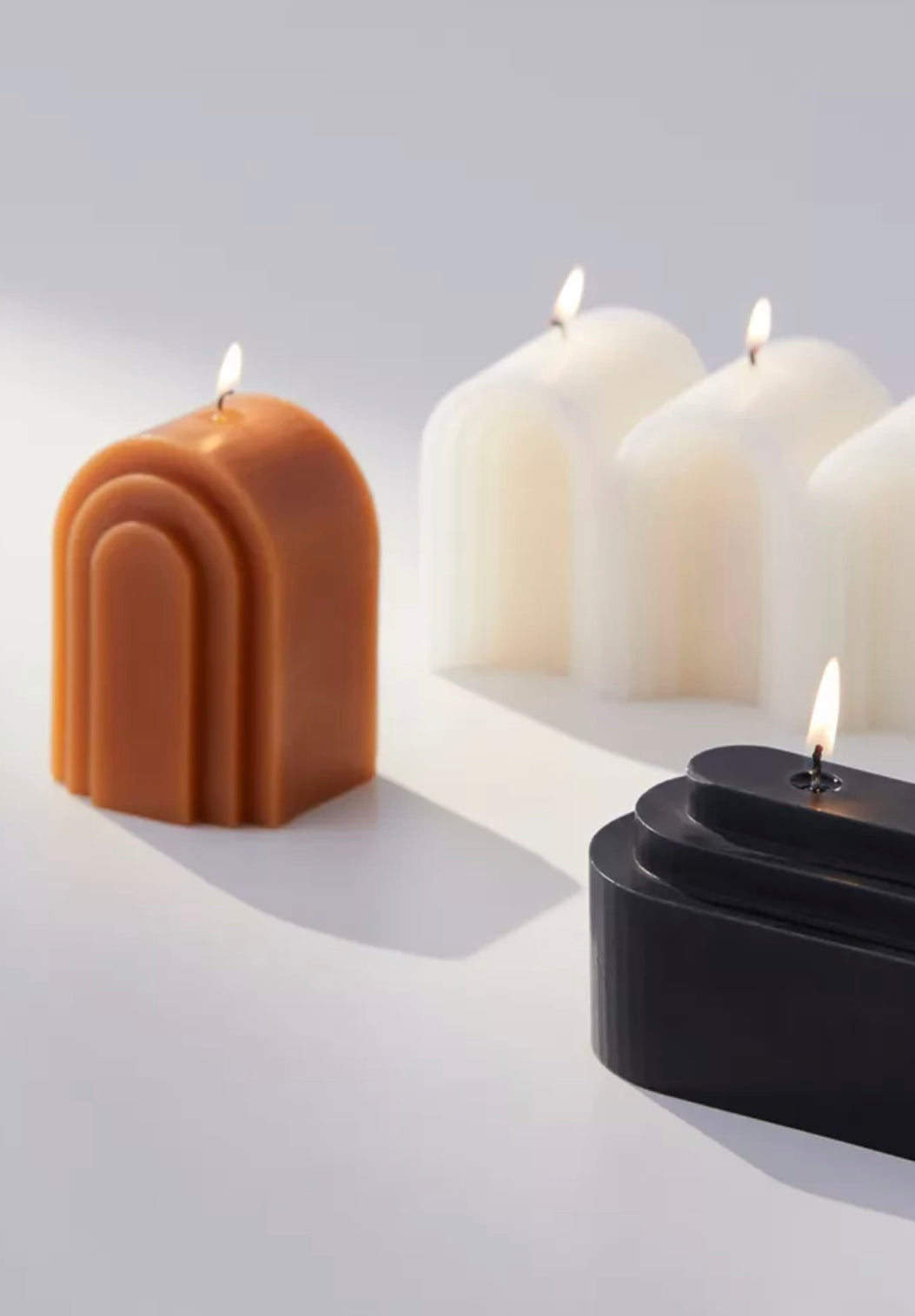Geo Shaped Wax Candle - Amber