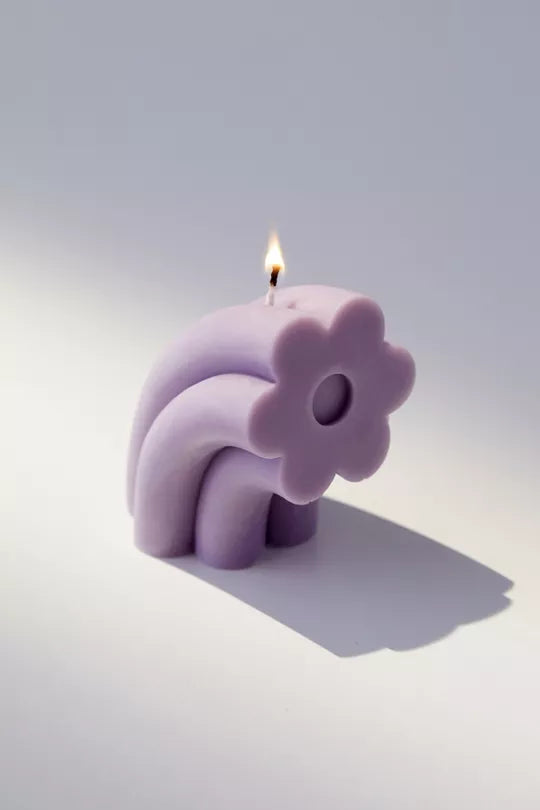 Rainbow Flower Shaped Candle