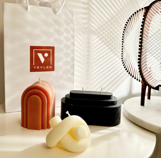 Geo Shaped Wax Candle - Black
