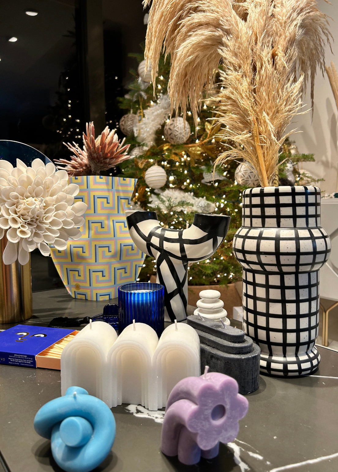 Geo Shaped Wax Candle - White
