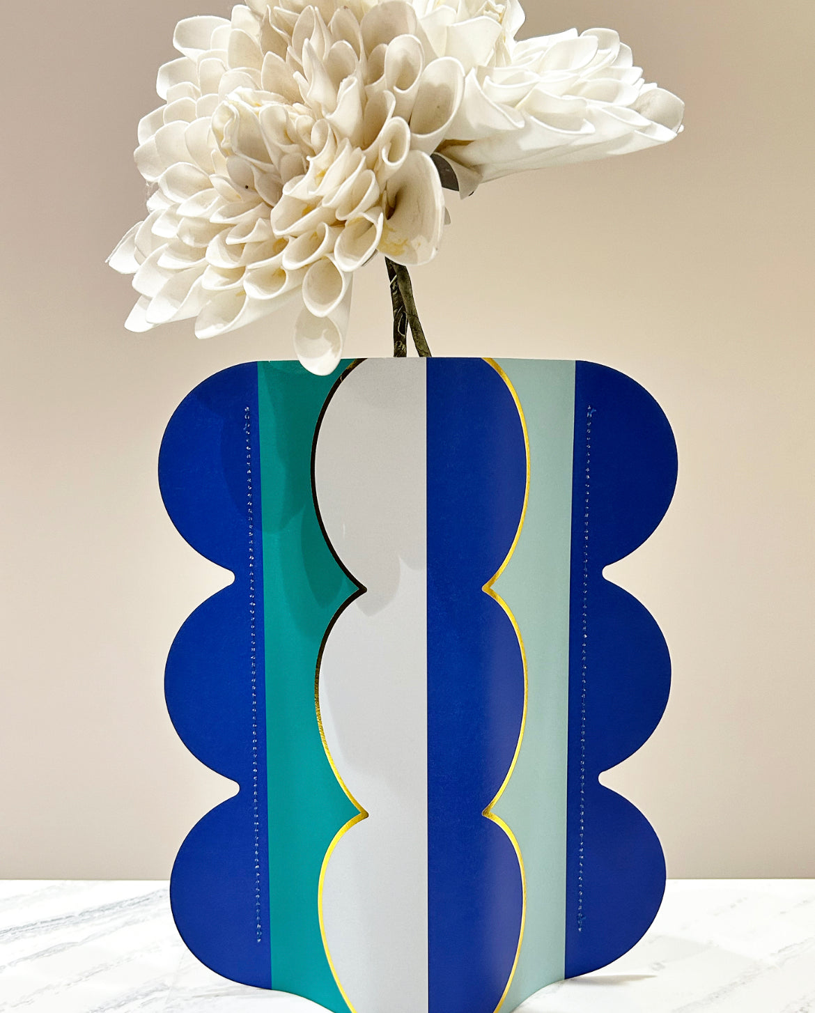 Waves in Gold Vase