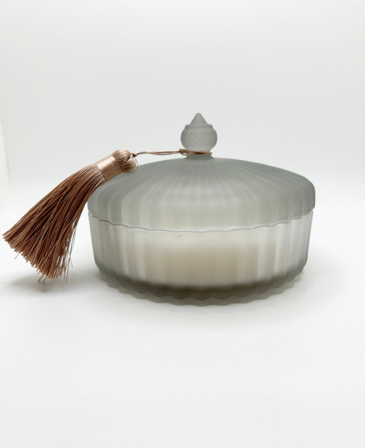 Glass Geo-Etched 3-Wick Candle - White