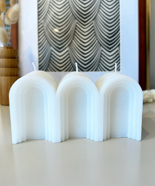 Geo Shaped Wax Candle - White